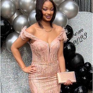 Rose Gold Prom Dress. Wore one time.  Original price $750. Size 5/6